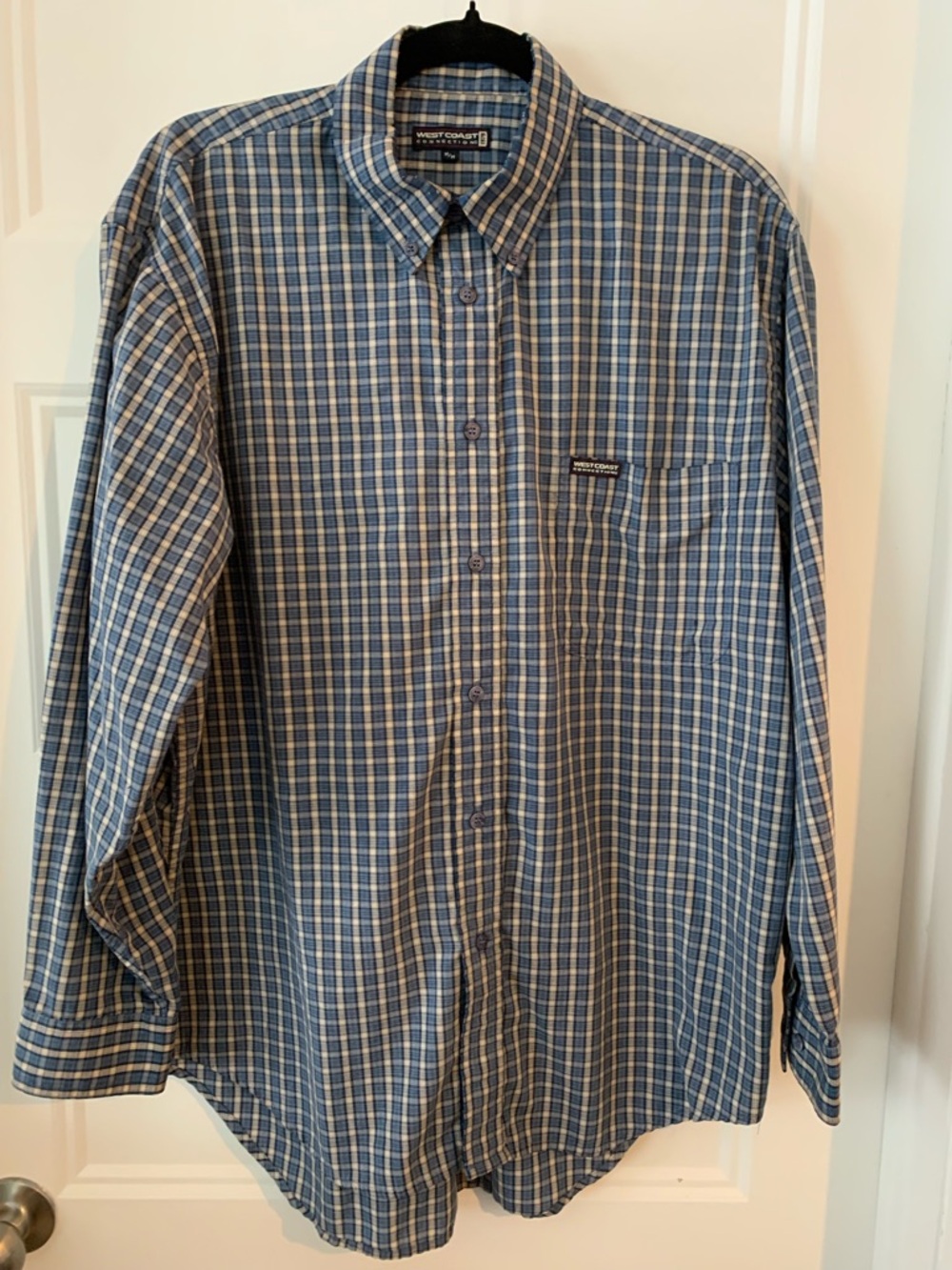 West coast connection , men's Blue & beige Plaid Shirt